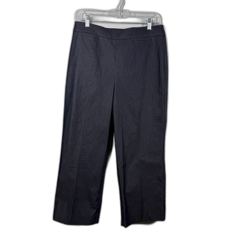 Talbots Womens Pants High Rise Denim Cotton Blend Workwear Pull On JO3069  Blue